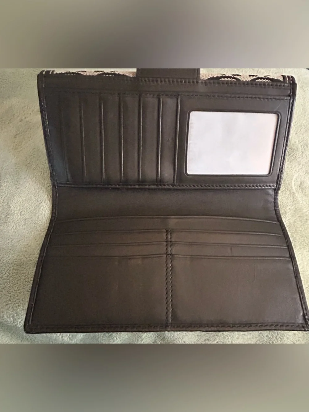 Coach Black Signature Canvas Turn Lock Wallet - Picture 5 of 11